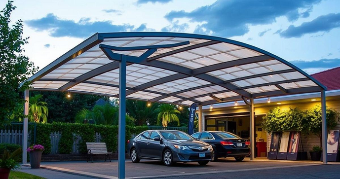 Toldo de policarbonato para garagem: Vantagens e Modelos