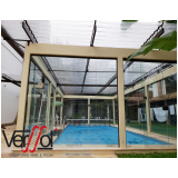 cobertura de vidro para piscina preço Vila Dalila