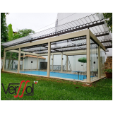 cobertura de vidro para piscina Casa Verde